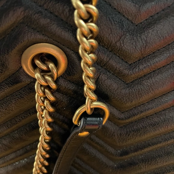 🔴 SOLD 🔴 Gucci GG Marmont Metelasse Leather Chevron Shoulder Tote - Picture 5 of 16